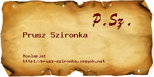 Prusz Szironka névjegykártya